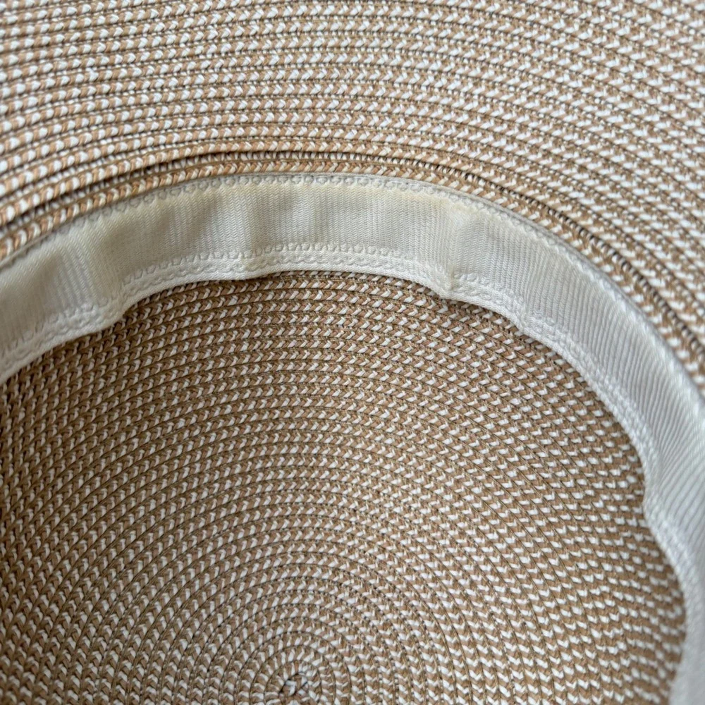Magid Hats Sun Hat Womens Tan Paper Straw Wide Brim Bow Ribbon Coastal OS‎
